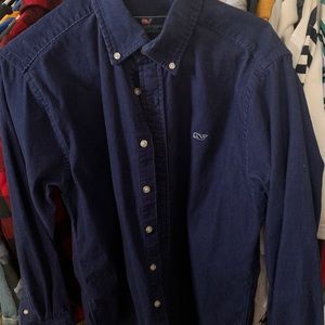 Navy vineyard vines corduroy button up size - m